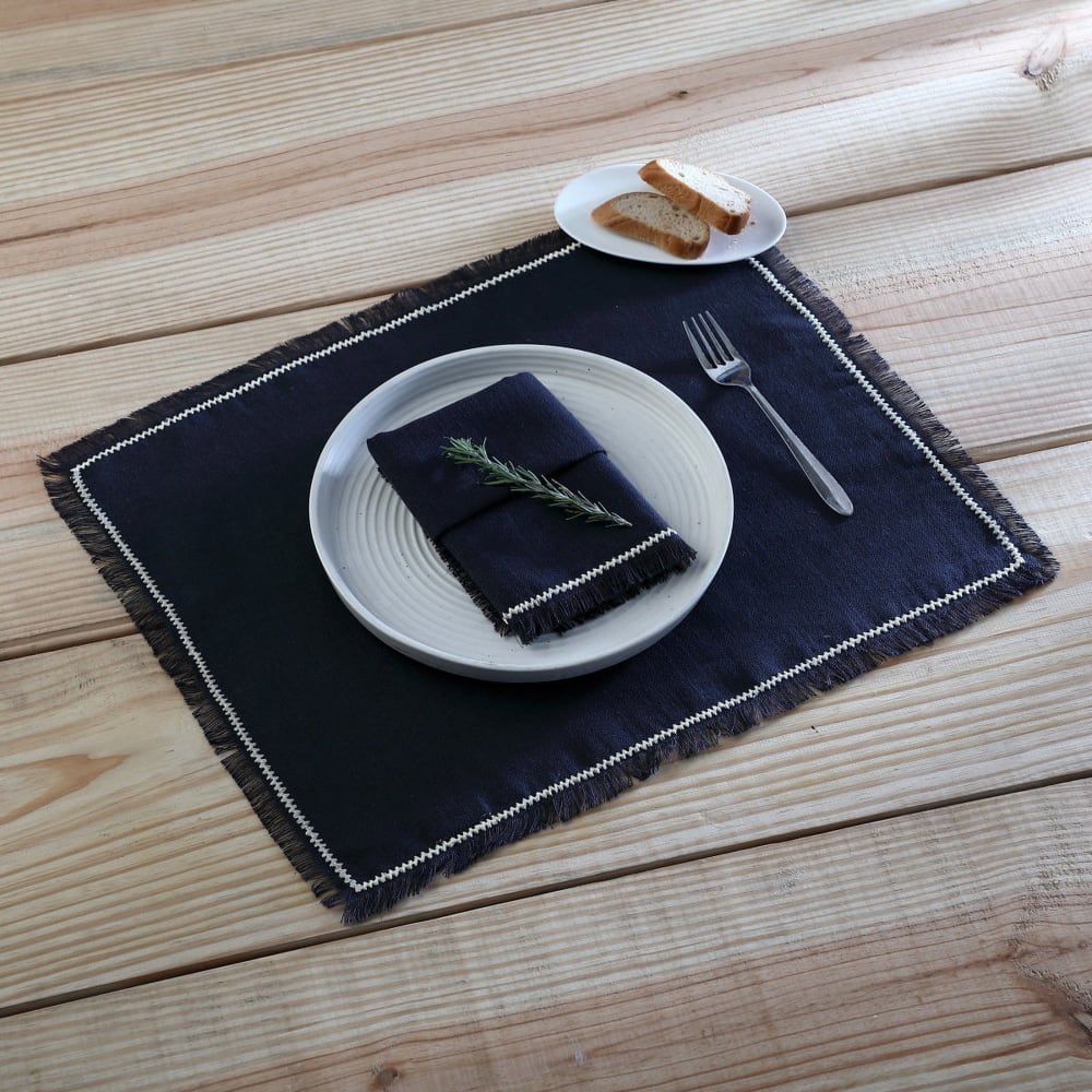 Set de table (x4) lin lavé 35x45 fusain & sable — vue 3