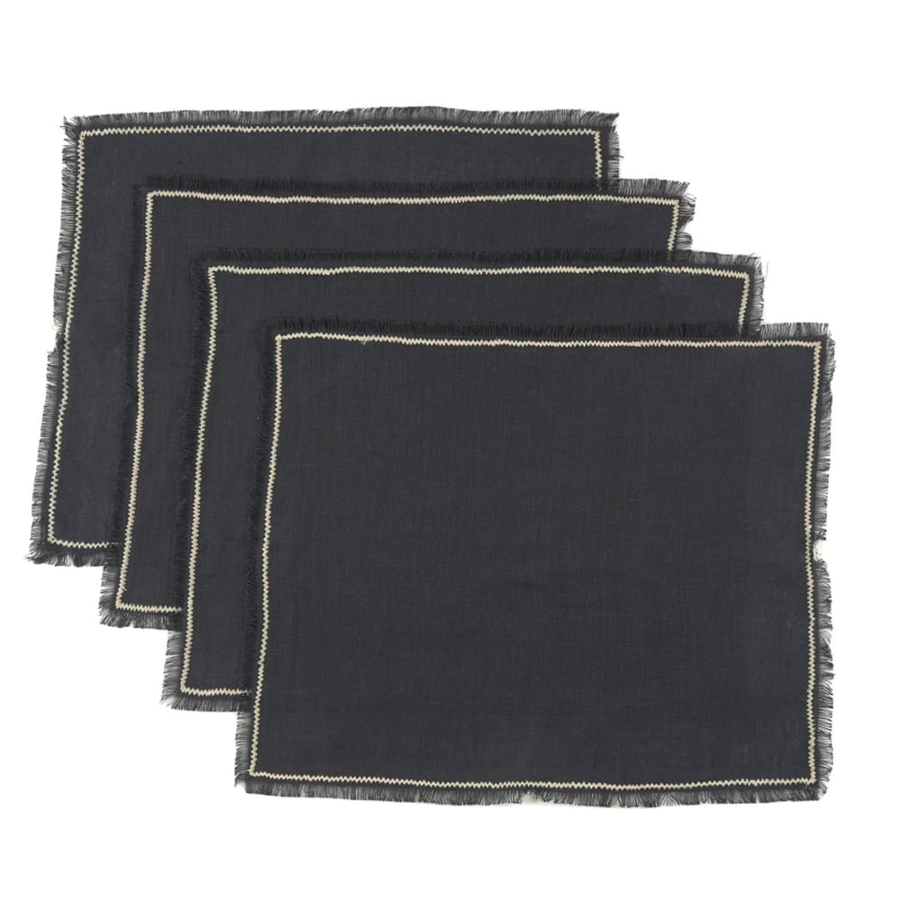 Set de table (x4) lin lavé 35x45 fusain & sable — vue 4