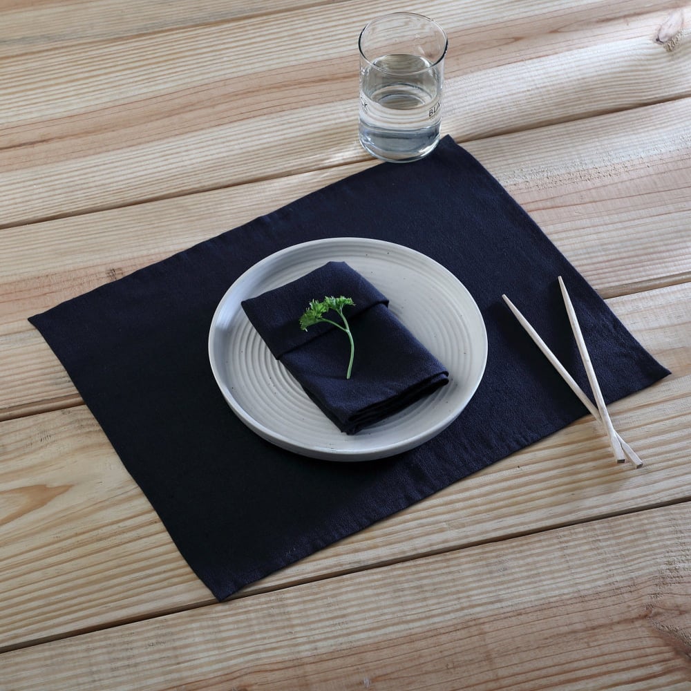 Set de table (x4) lin lavé 35x45 fusain — vue 3