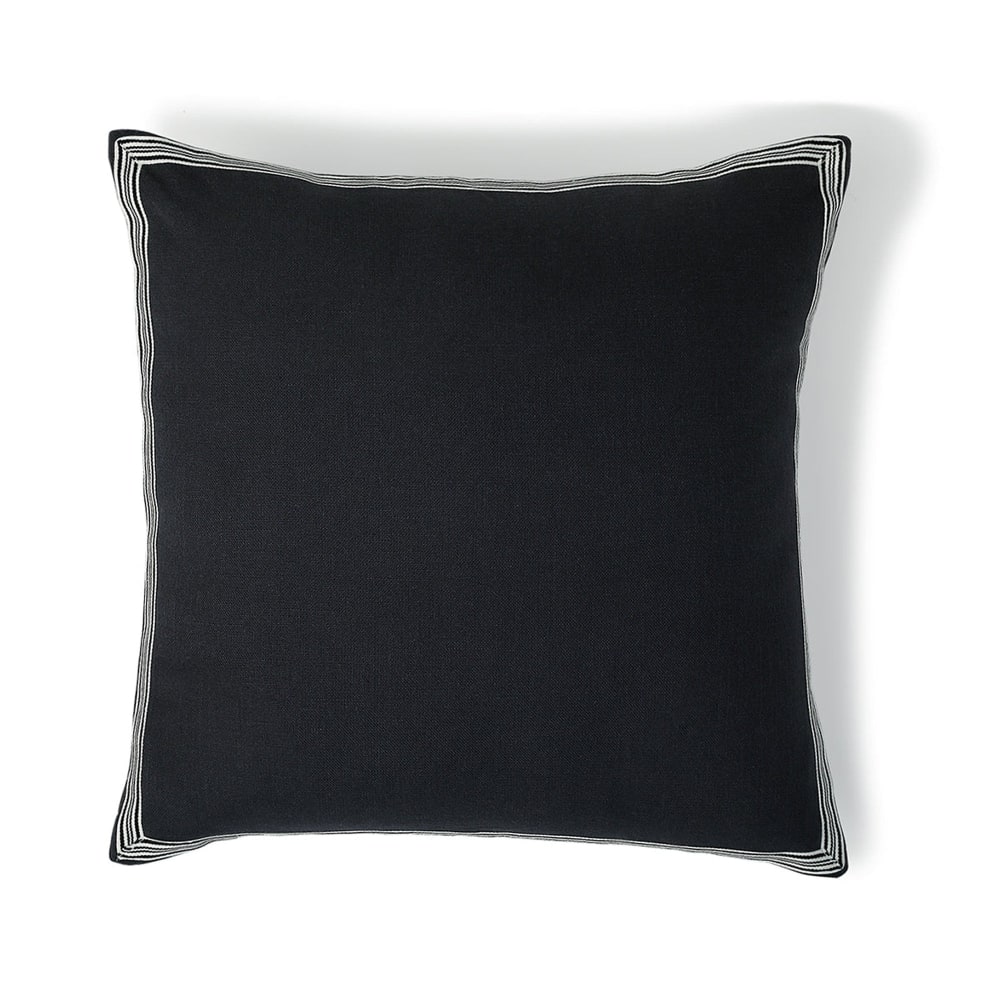 Febronie Coussin toile de coton 50x50 fusain style classique chic Gris Certifié Oeko-Tex