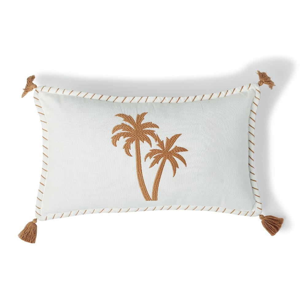 Febronie Coussin toile de coton 50x30 terre de sienne style inspirations d'ailleurs Rouge Certifié Oeko-Tex