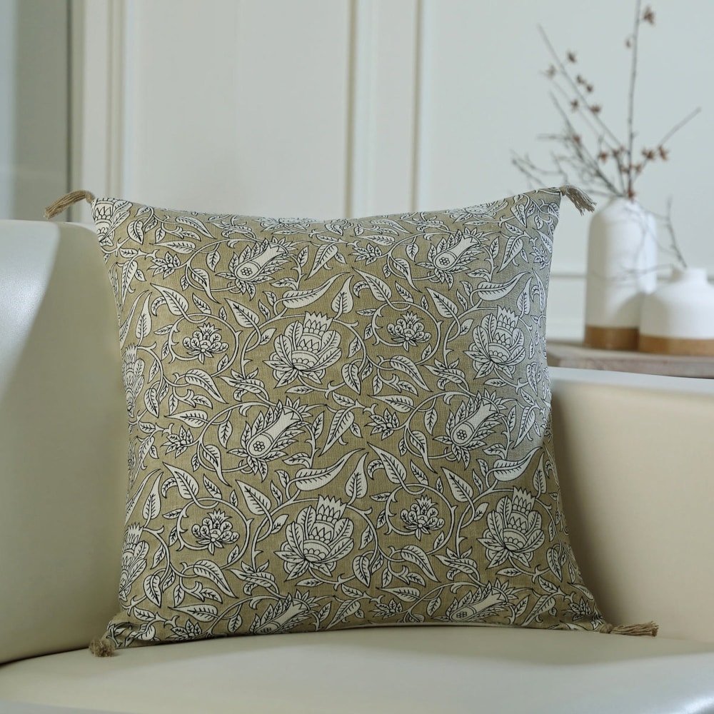 Coussin toile de coton 50x50 naturel - Maisons du Monde
