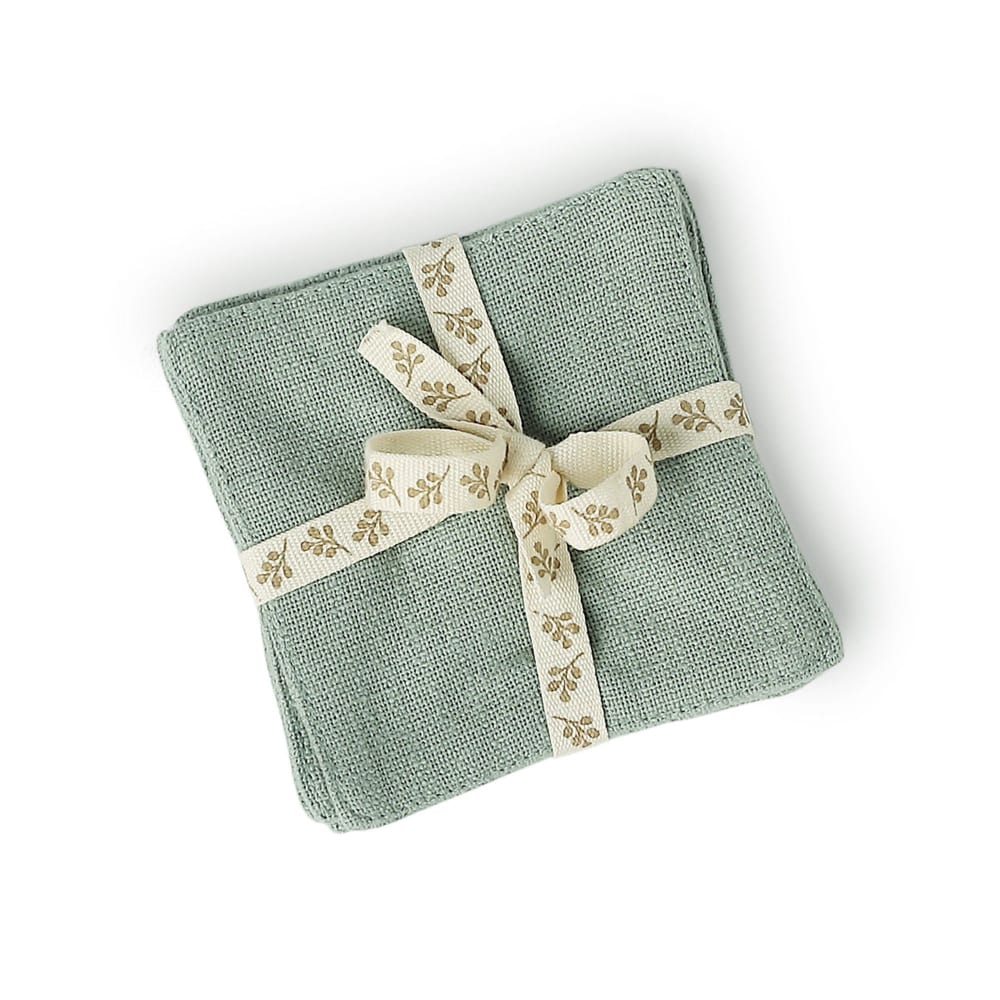 Sous-verres (x4) toile de coton 10x10 vert céladon