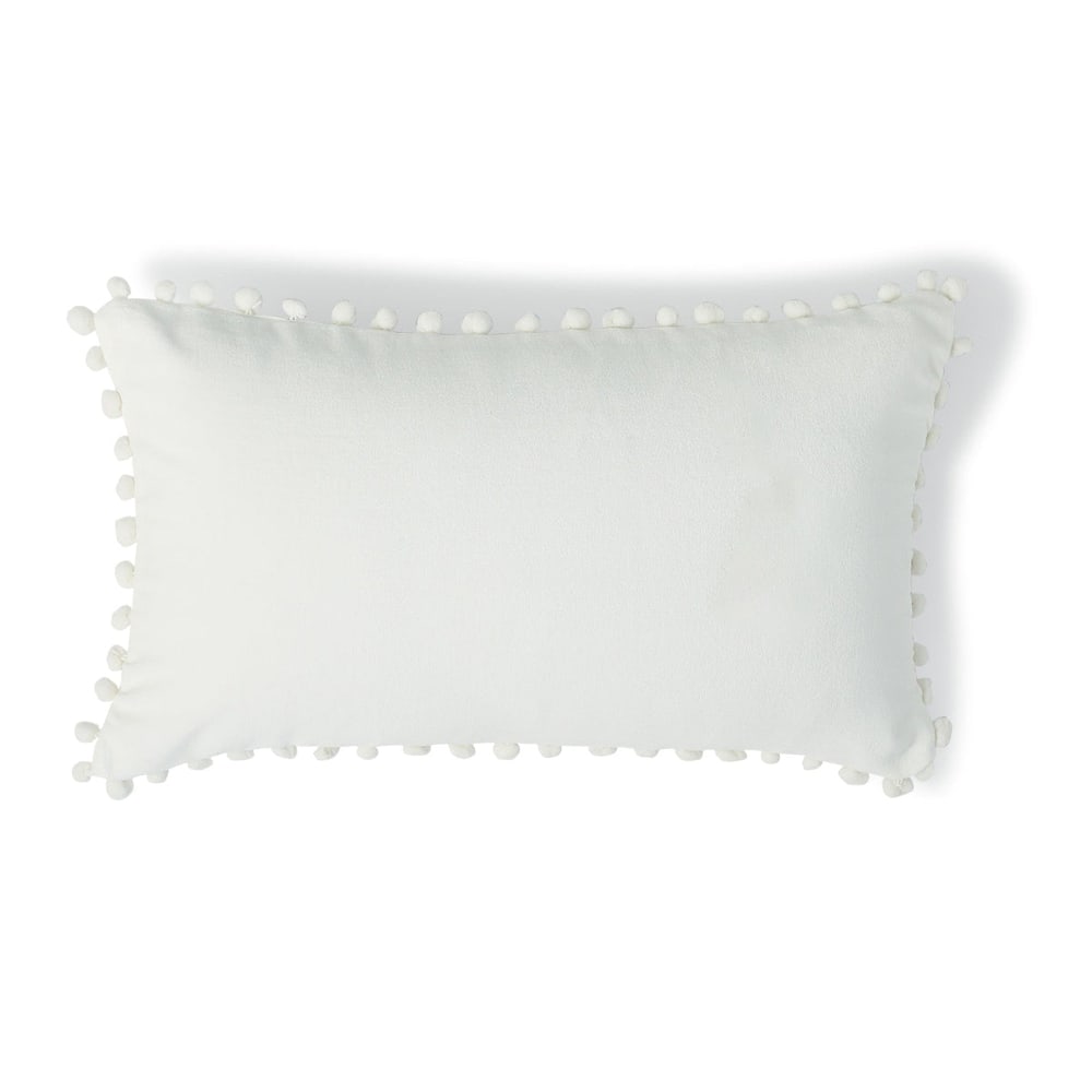 Coussin velours de coton écru 50x30