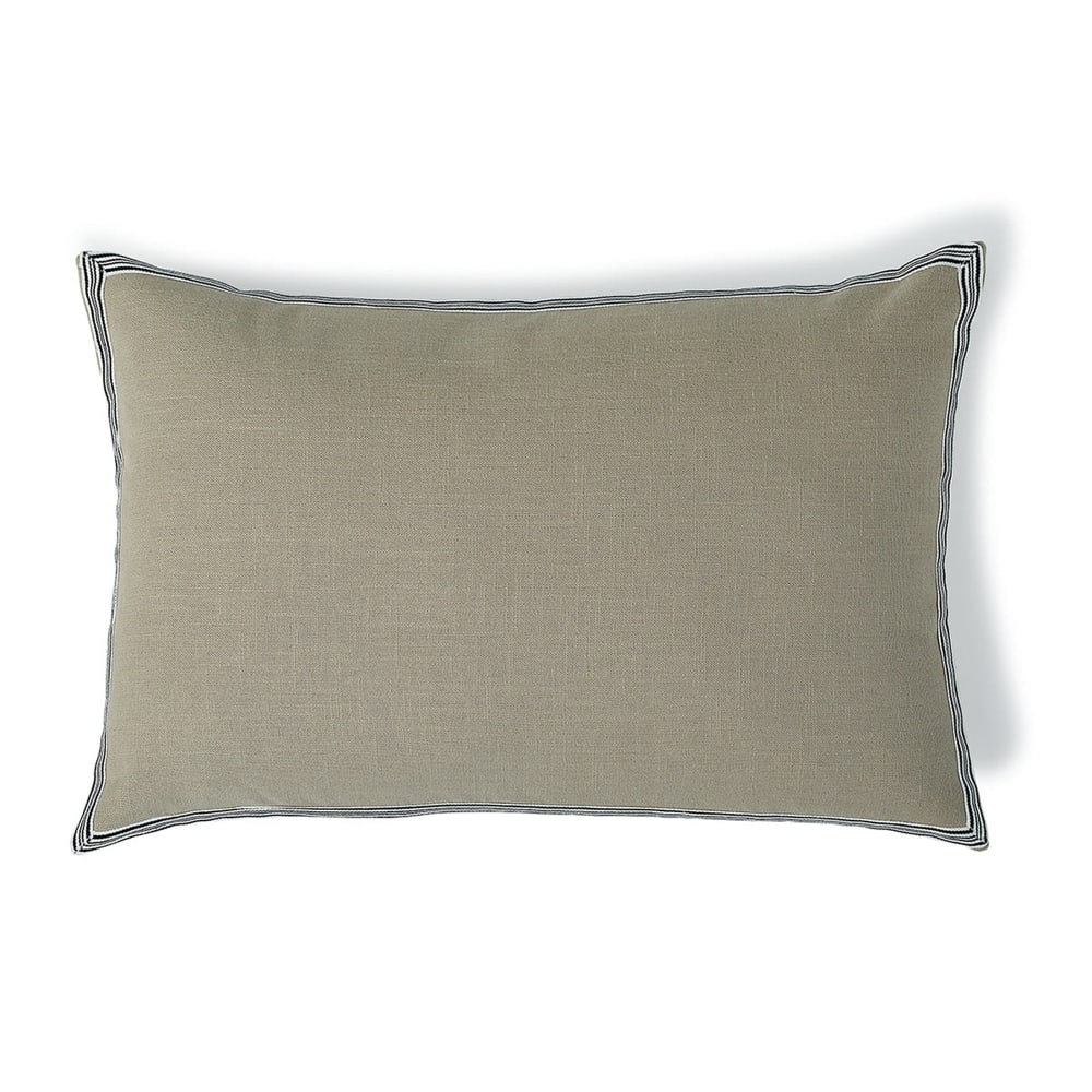 Febronie Coussin toile de coton 60x40 naturel style classique chic Blanc Certifié Oeko-Tex