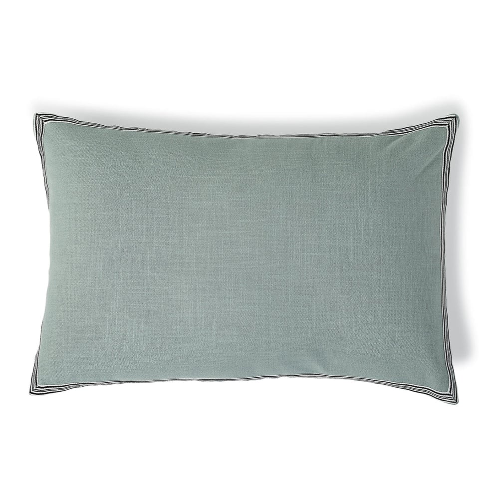 Febronie Coussin toile de coton 60x40 vert céladon style classique chic Certifié Oeko-Tex
