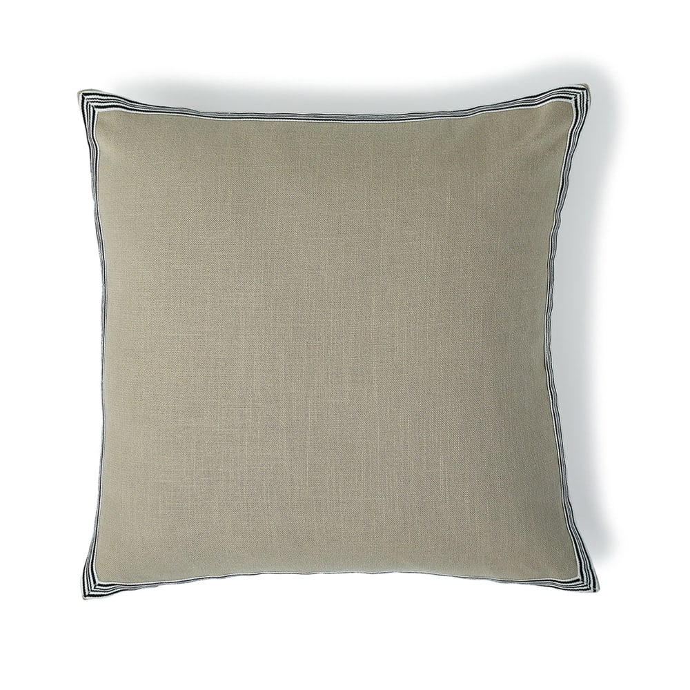 Febronie Coussin toile de coton 50x50 naturel style classique chic Blanc Certifié Oeko-Tex