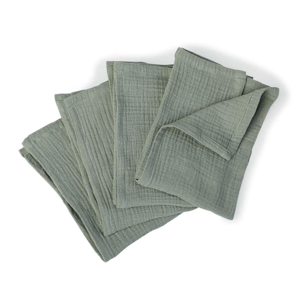 Lot de 4 serviettes de table gaze de coton 40x40 vert céladon Lot de 4 serviettes de table gaze de coton 40x40 vert céladon