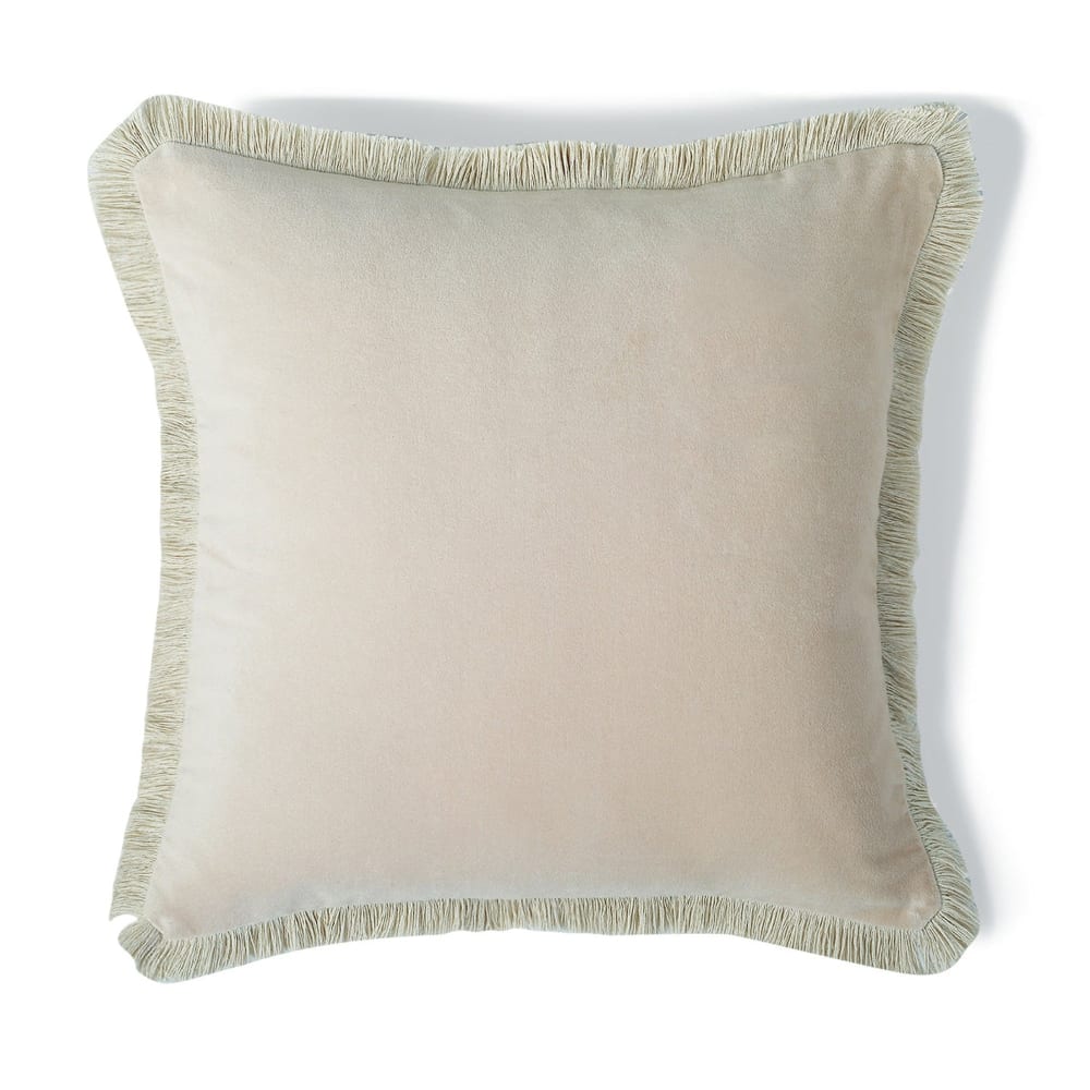 Coussin velours de coton nude 50x50