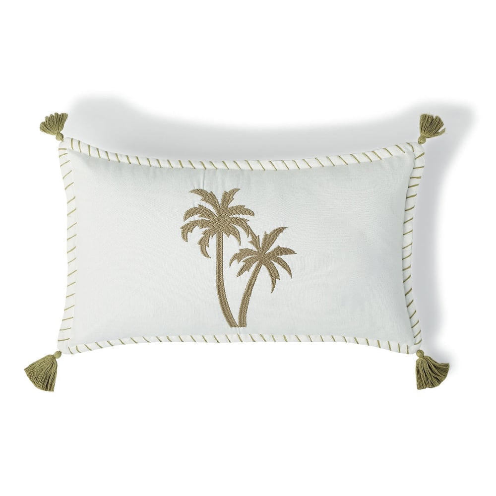 Coussin toile de coton sable 50x30