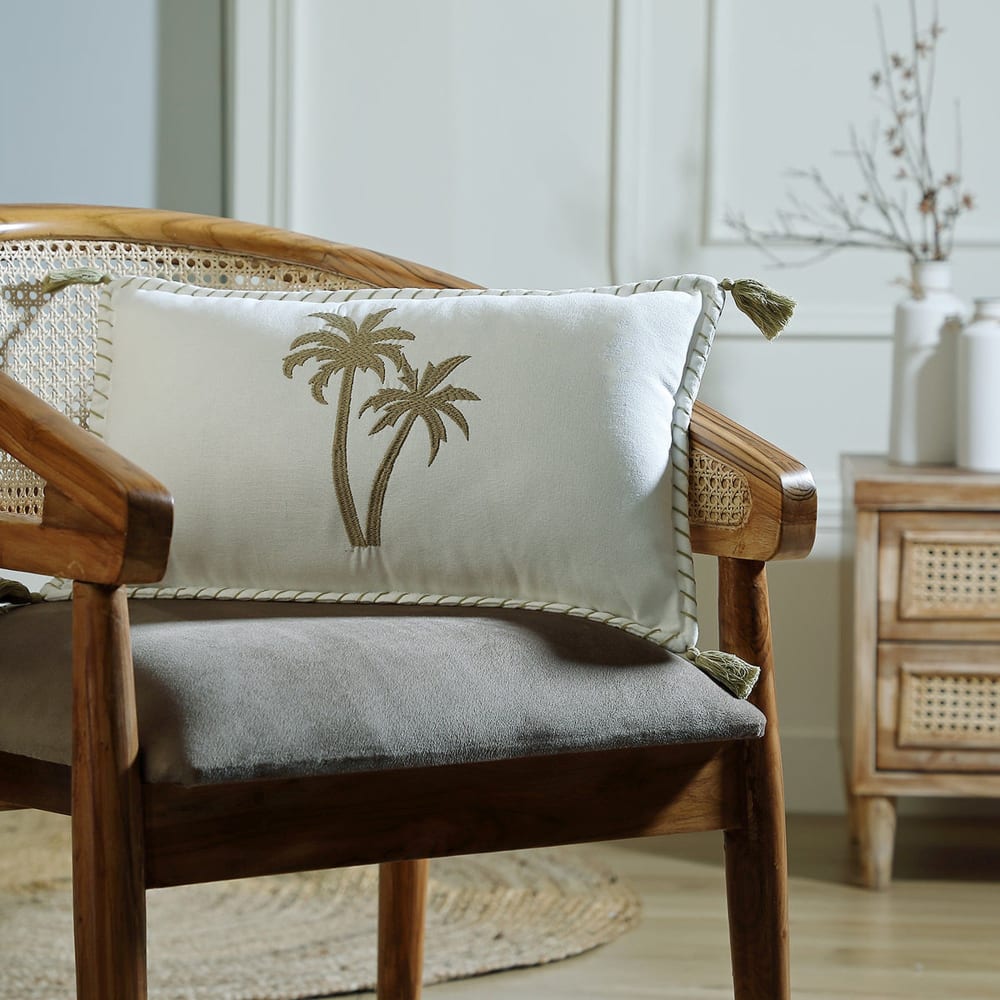 Coussin toile de coton 50x30 sable