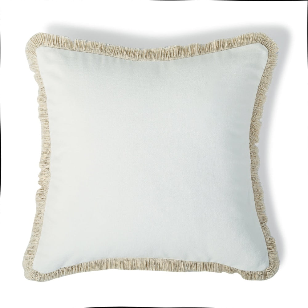 Coussin velours de coton écru 50x50