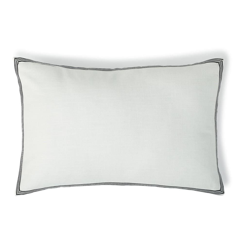 Febronie Coussin toile de coton 60x40 blanc style classique chic Certifié Oeko-Tex
