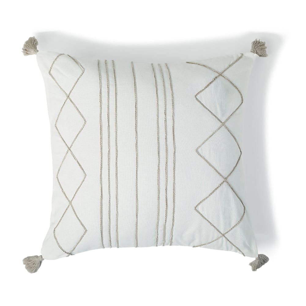 Febronie Coussin toile de coton 50x50 sable style inspirations d'ailleurs Beige Certifié Oeko-Tex