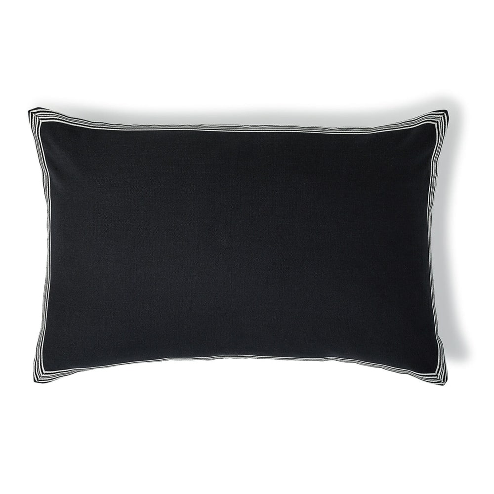 Febronie Coussin toile de coton 60x40 fusain style classique chic Gris Certifié Oeko-Tex