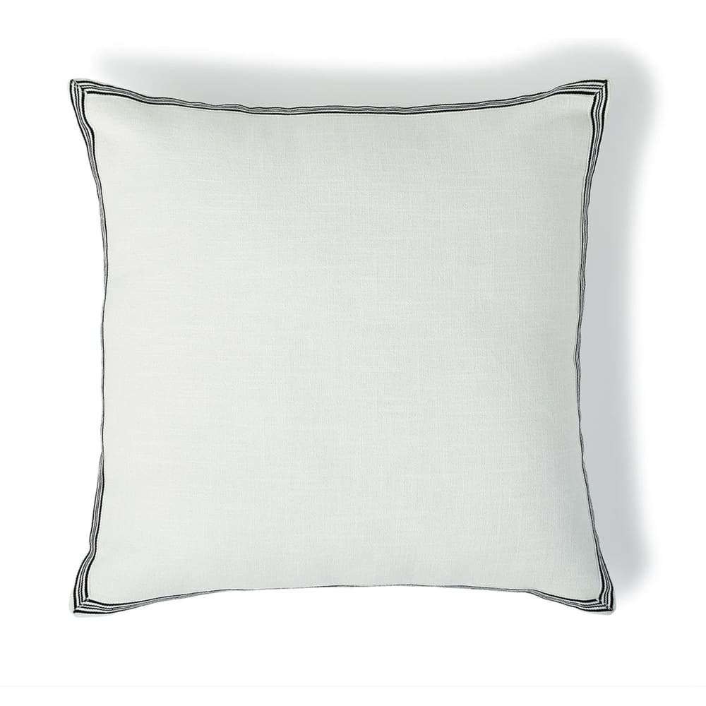 Febronie Coussin toile de coton 50x50 blanc style classique chic Certifié Oeko-Tex