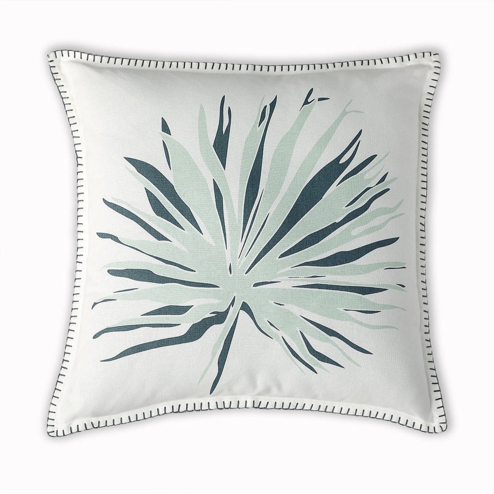 Coussin toile de coton bleu glacier 50x50