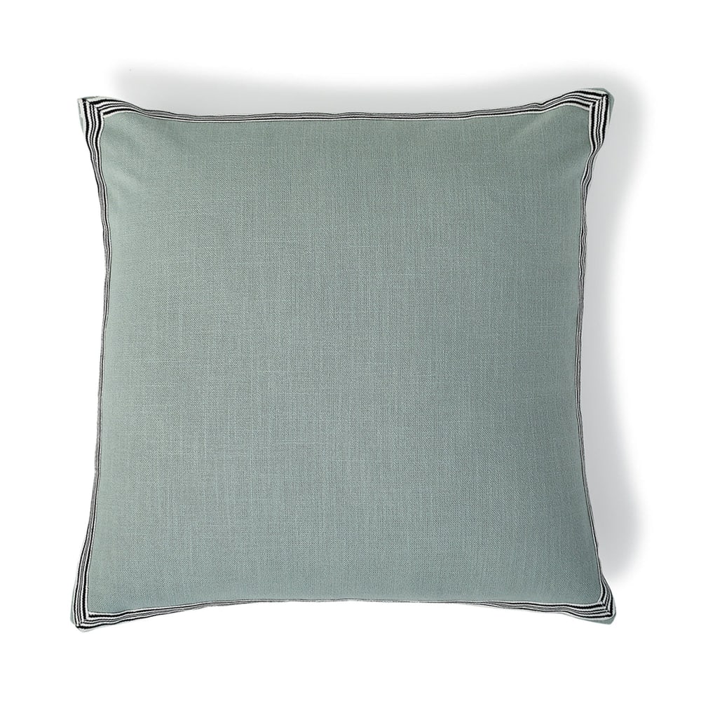 Febronie Coussin toile de coton 50x50 vert céladon style classique chic Certifié Oeko-Tex