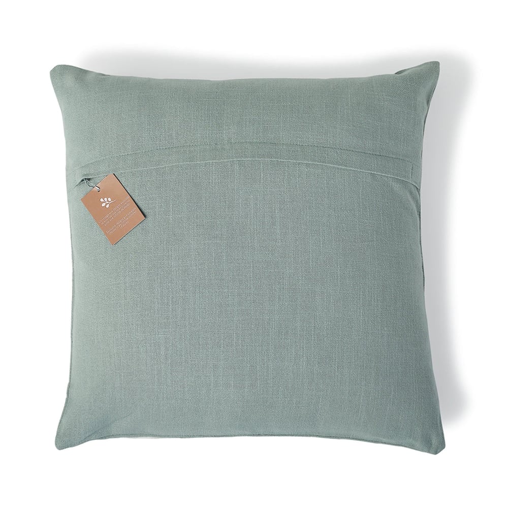 Coussin toile de coton 50x50 vert céladon - Maisons du Monde