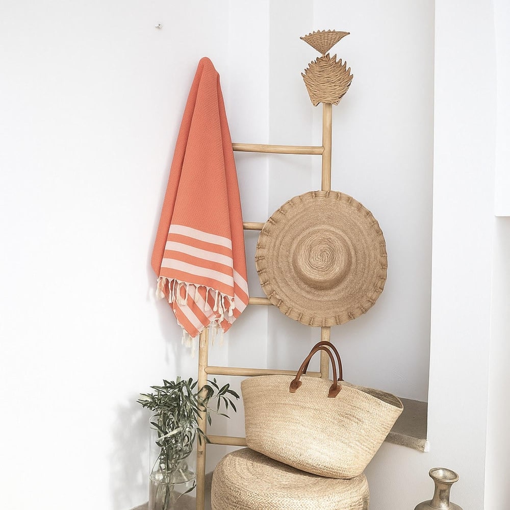 Fouta coton rose poudré 100x200 - Maisons du Monde