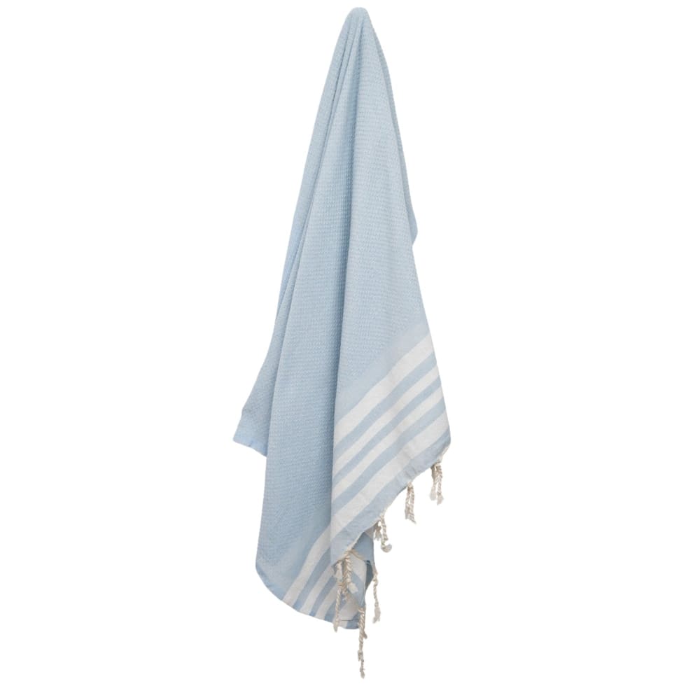 Fouta coton bleu ciel 100x200 - Maisons du Monde