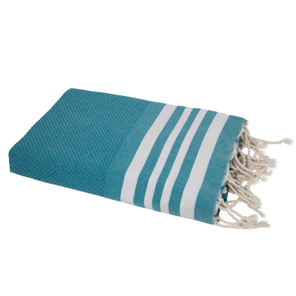 Fouta nid d'abeille coton 100x200 vert canard