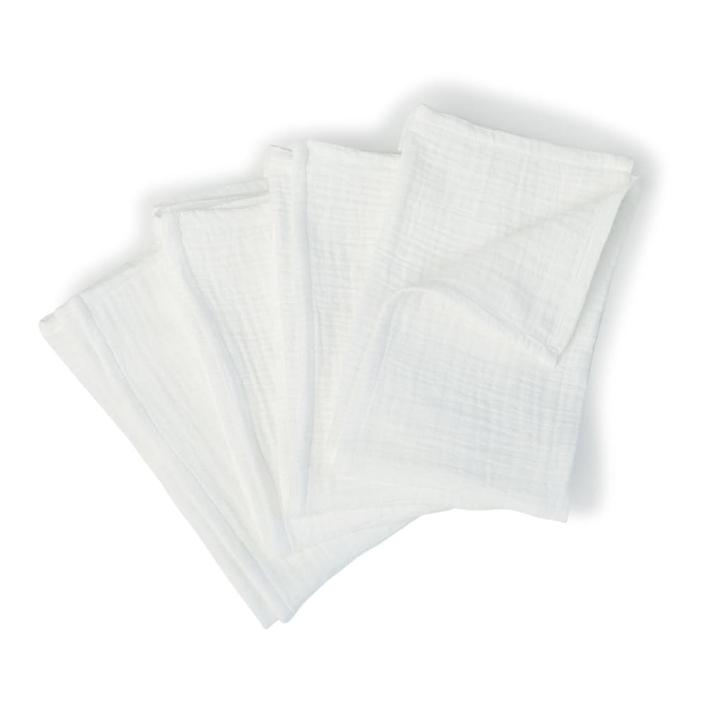 Lot de 4 serviettes de table gaze de coton 40x40 blanc