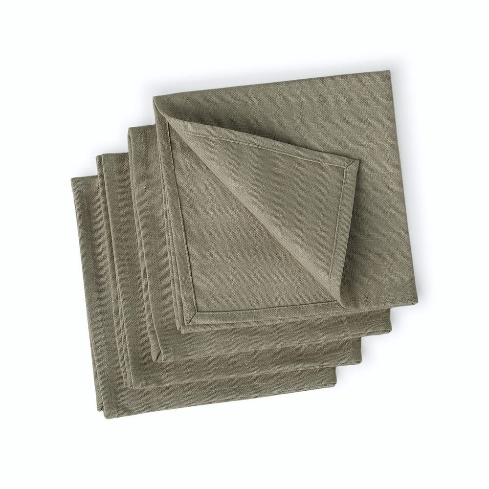 Lot de 4 serviettes de table toile de coton 45x45 naturel