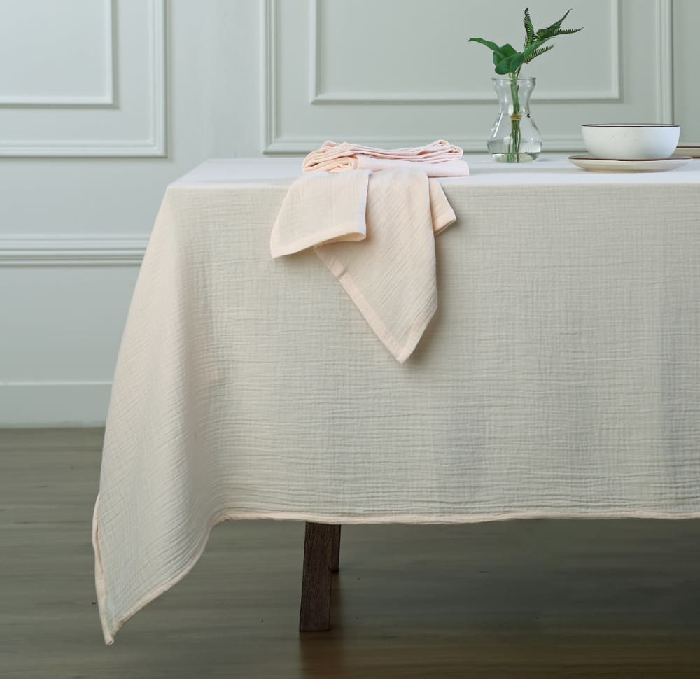 Nappe gaze de coton 150x250 rose