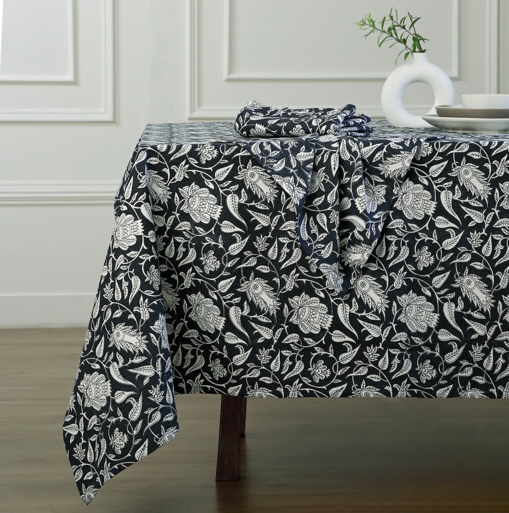 Nappe toile de coton 150x250 fusain