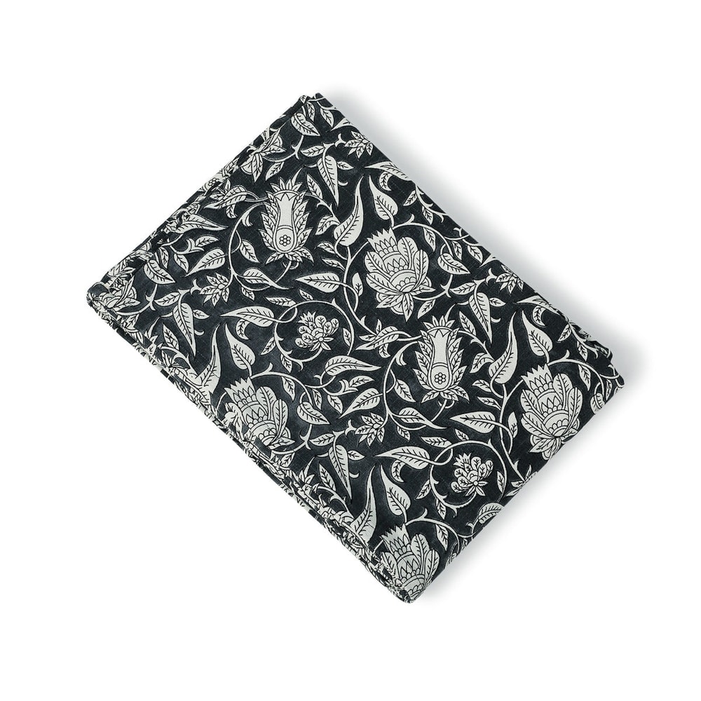 Nappe toile de coton fusain 150x250