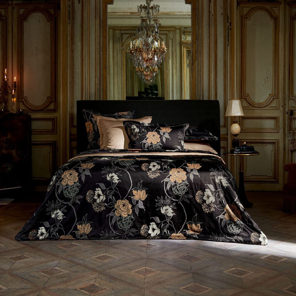 Housse de couette satin noir 200x200 cm