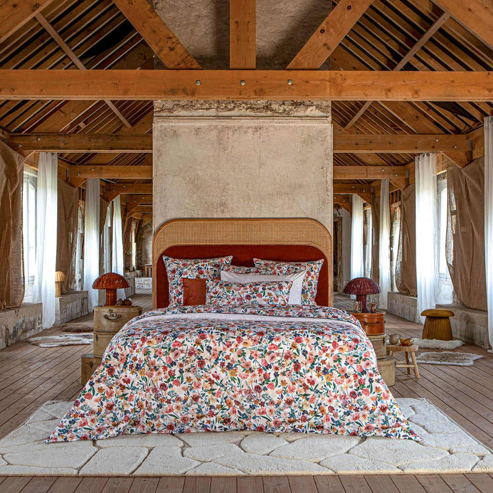 Housse de couette percale rouge 200x200 cm