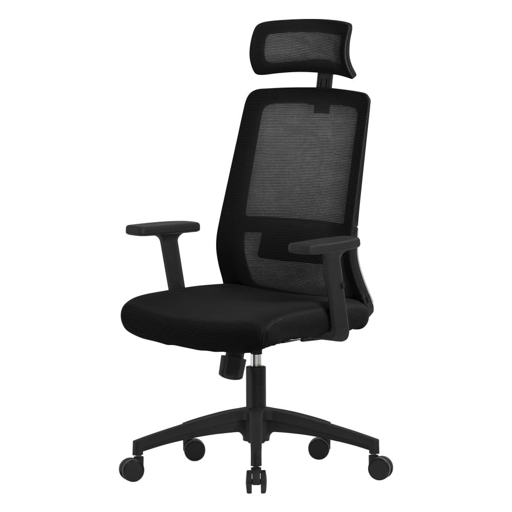 ML-Design Bürostuhl Schwarz höhenverstellbar aus Stoff/Mesh mit Rollen Schwarz Pes - Polyester