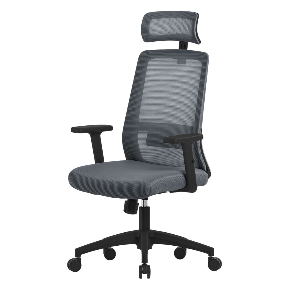 ML-Design Bürostuhl Grau höhenverstellbar aus Stoff/Mesh mit Rollen Grau Pes - Polyester