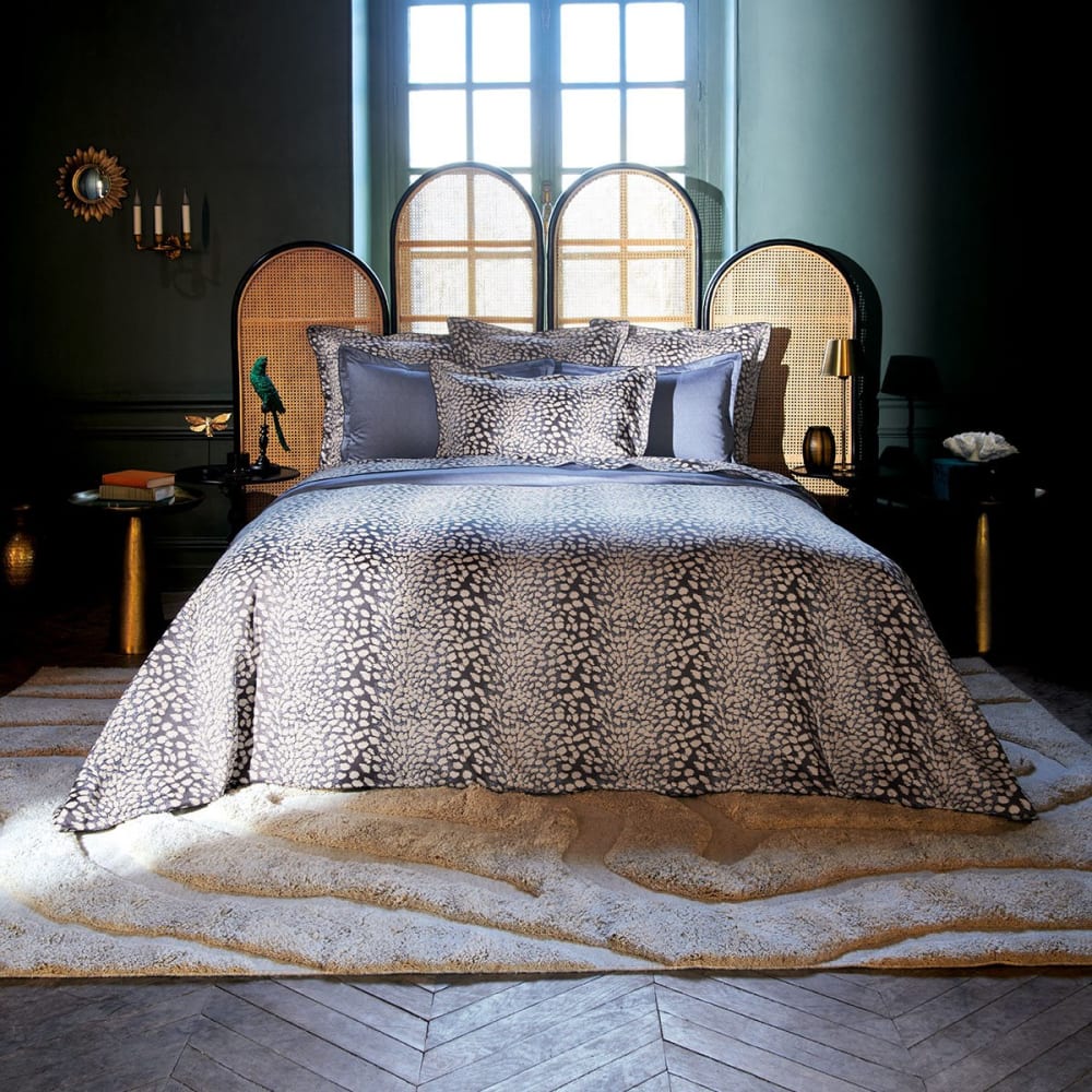Housse de couette satin bleu foncé 140x200 cm