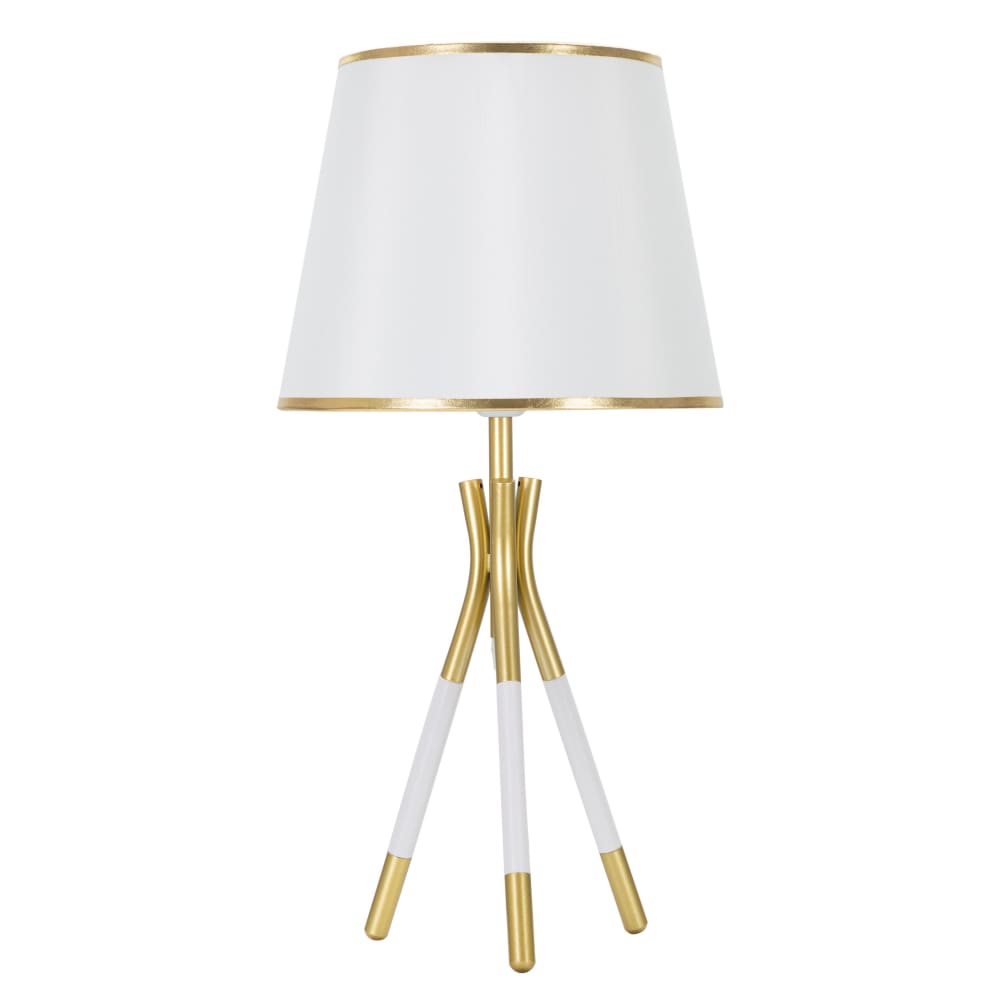 Mauro Ferretti Tischleuchte aus weißem und goldenem Metall, Ø 28 x 57 cm style classic chic - Metall