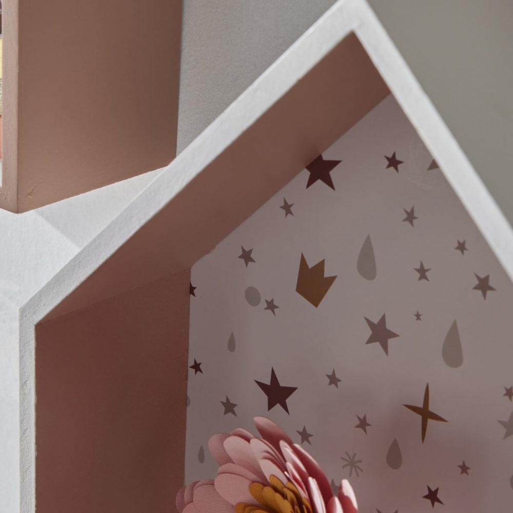 Lot de 2 étagères murales forme maison 20x8x27 cm blanc - Maisons du Monde