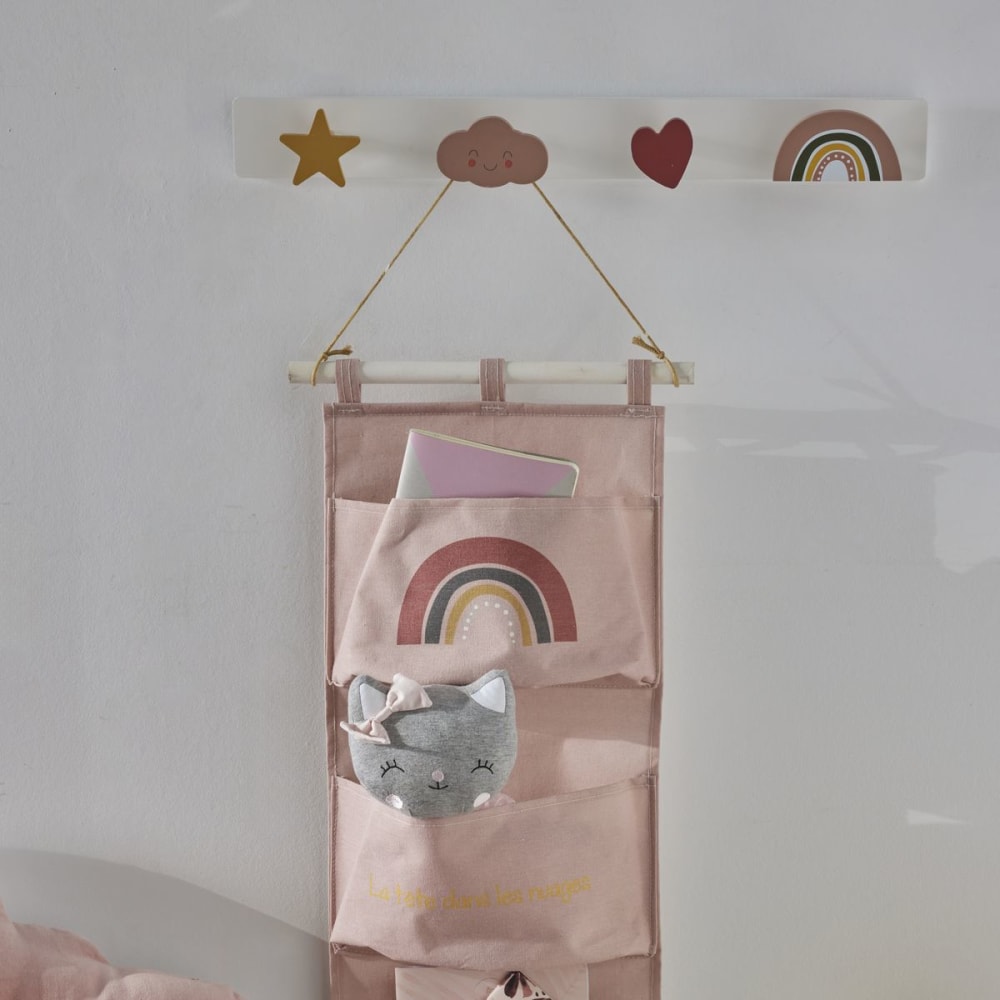 Rangement mural tissu 80x30 cm rose - Maisons du Monde