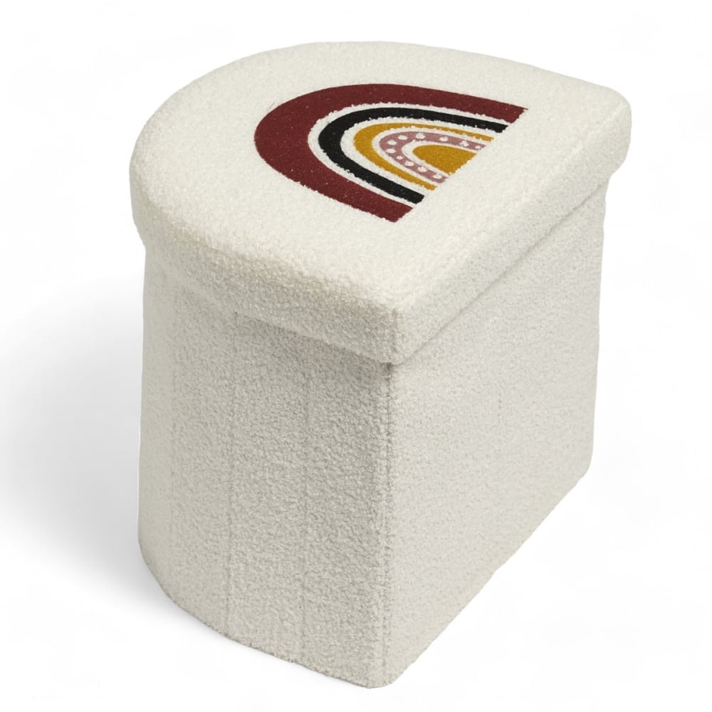 Pouf coffre de rangement enfant 30x30x36 cm blanc Pouf coffre de rangement enfant 30x30x36 cm blanc
