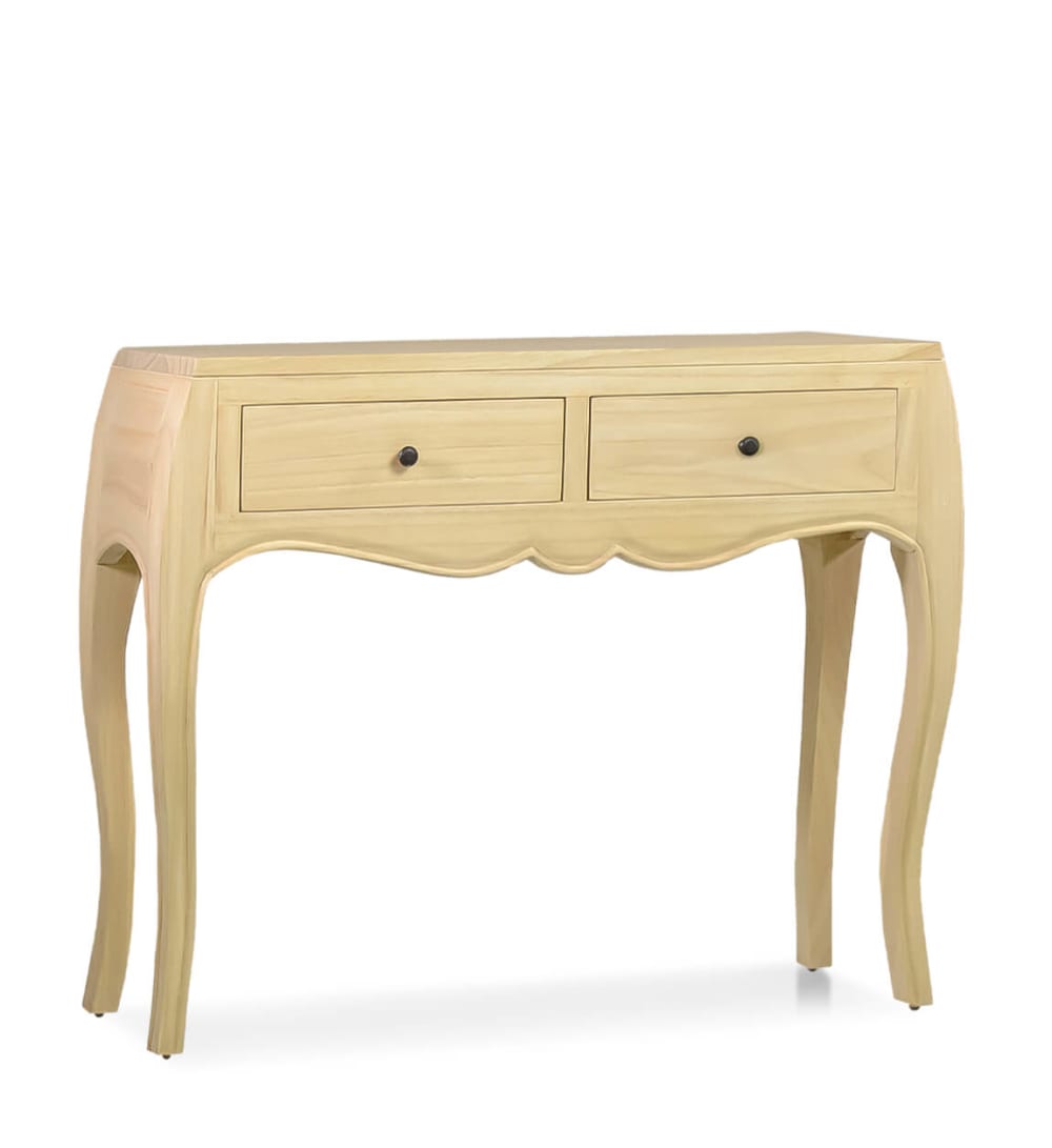 Console en bois beige L 105 cm