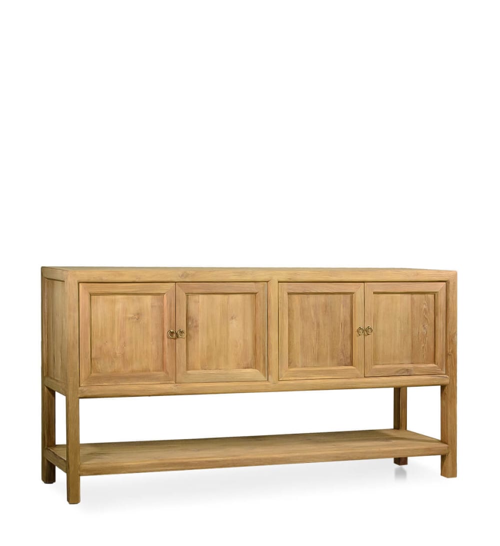 Buffet 4 portes en teck beige larg. 180 cm