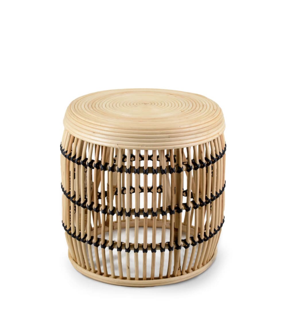 MOYCOR Couchtisch aus Rattan, D. 46 cm, zweifarbig Beige Rattan