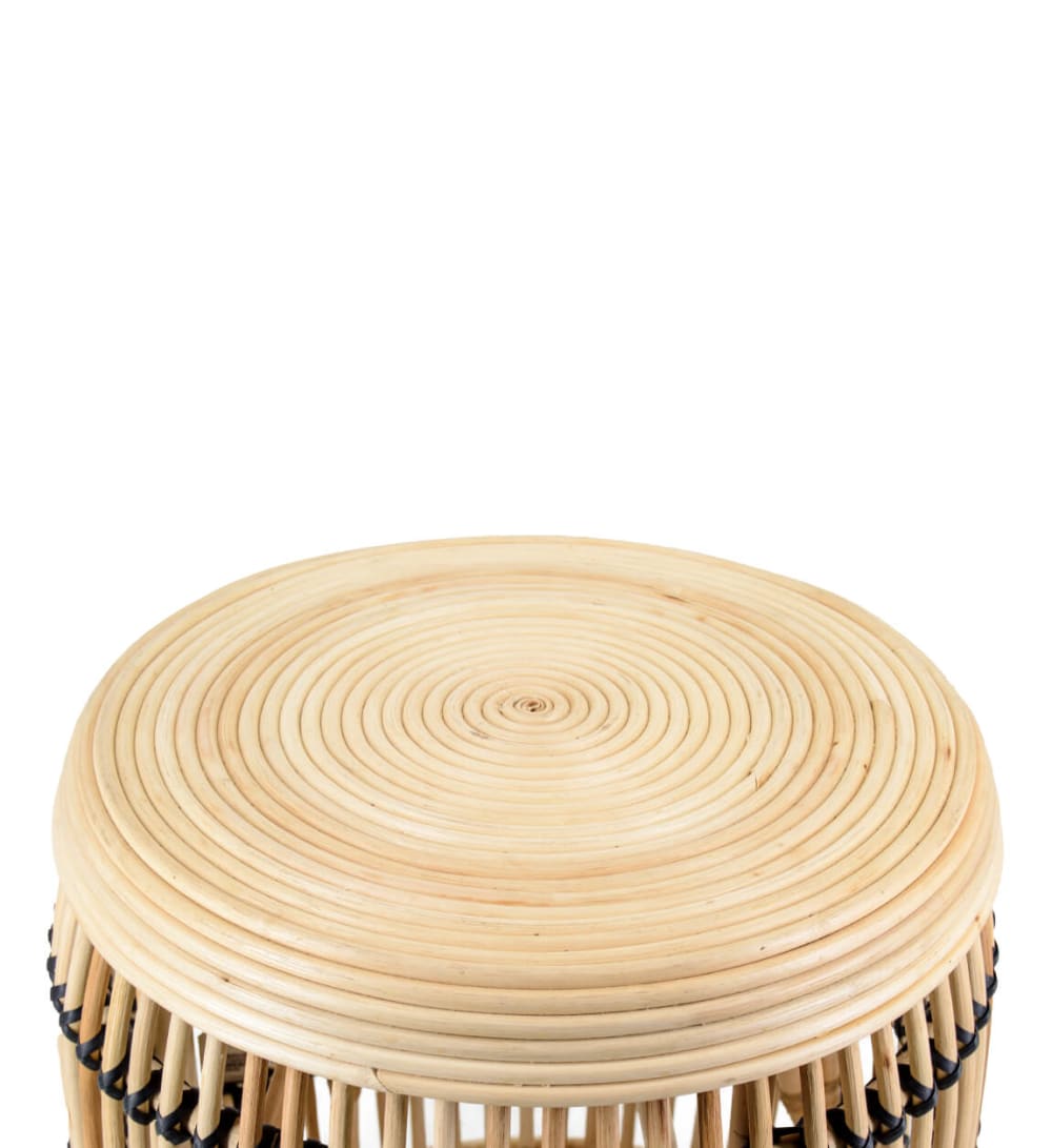 Table basse en rotin bicolore Ø 46 cm - Maisons du Monde