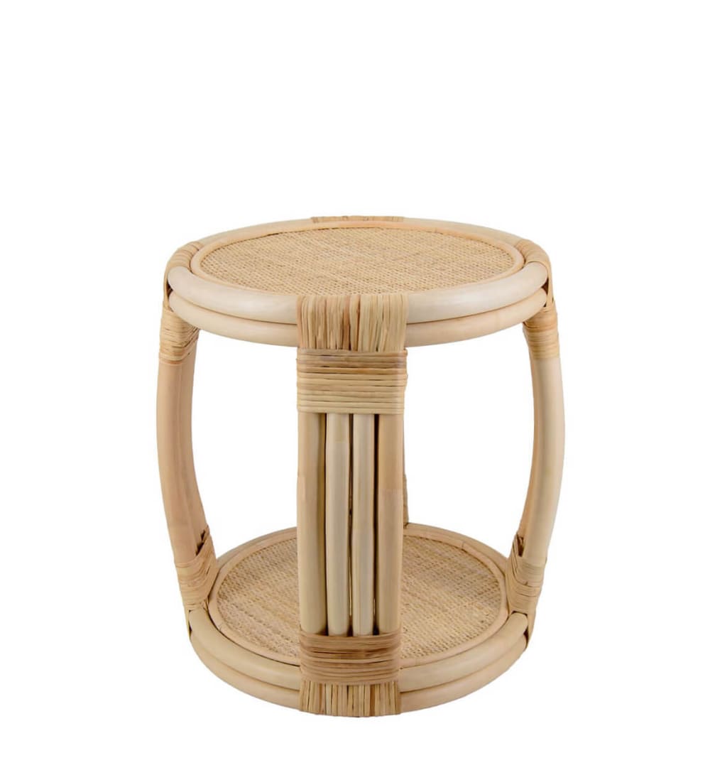 Table basse en rotin beige Ø 44 cm - Maisons du Monde