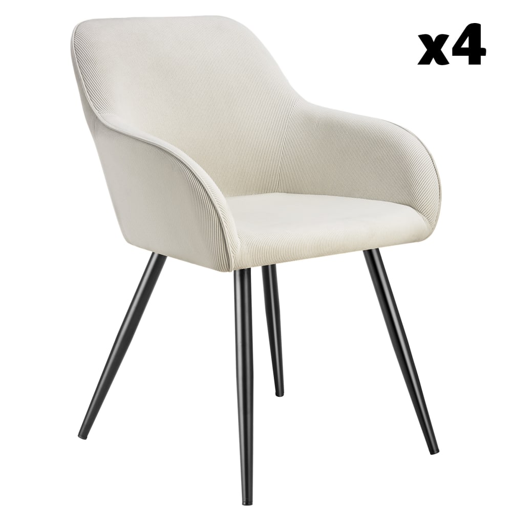 Lot de 4 chaises en velours - forme