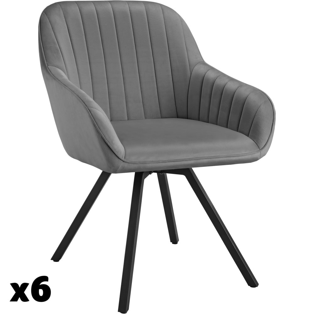 Lot 6 chaises pivotantes - grises