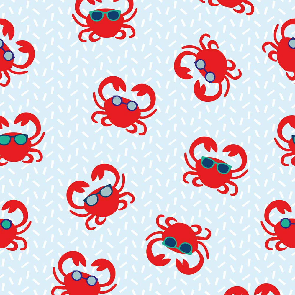 Papier peint crabes à lunettes 52x1000 cm (Hexoa) - Image 1