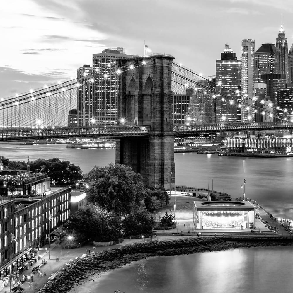 Papier peint vue sur manhattan n&b 364x270 cm — vue 4