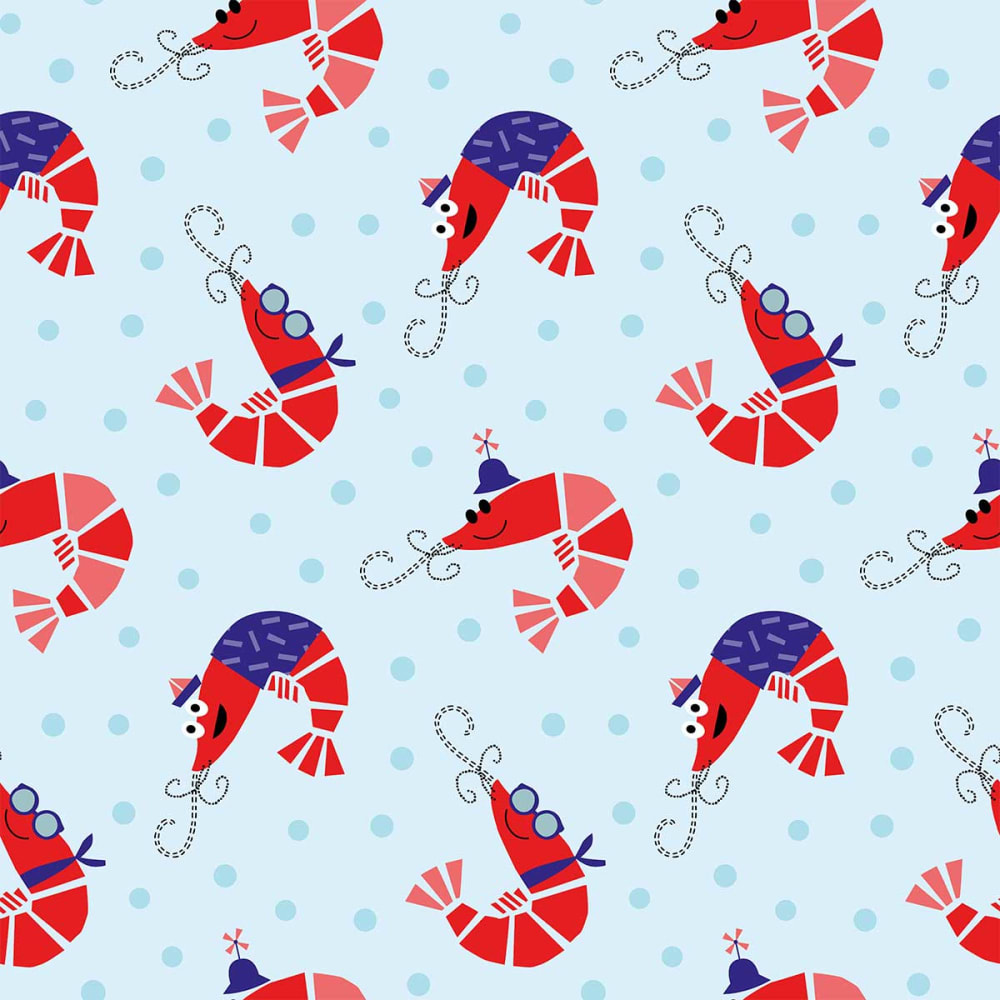 Papier peint crevettes loufoques 52x1000 cm - Maisons du Monde